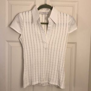 Cacharel stretch white top, size small